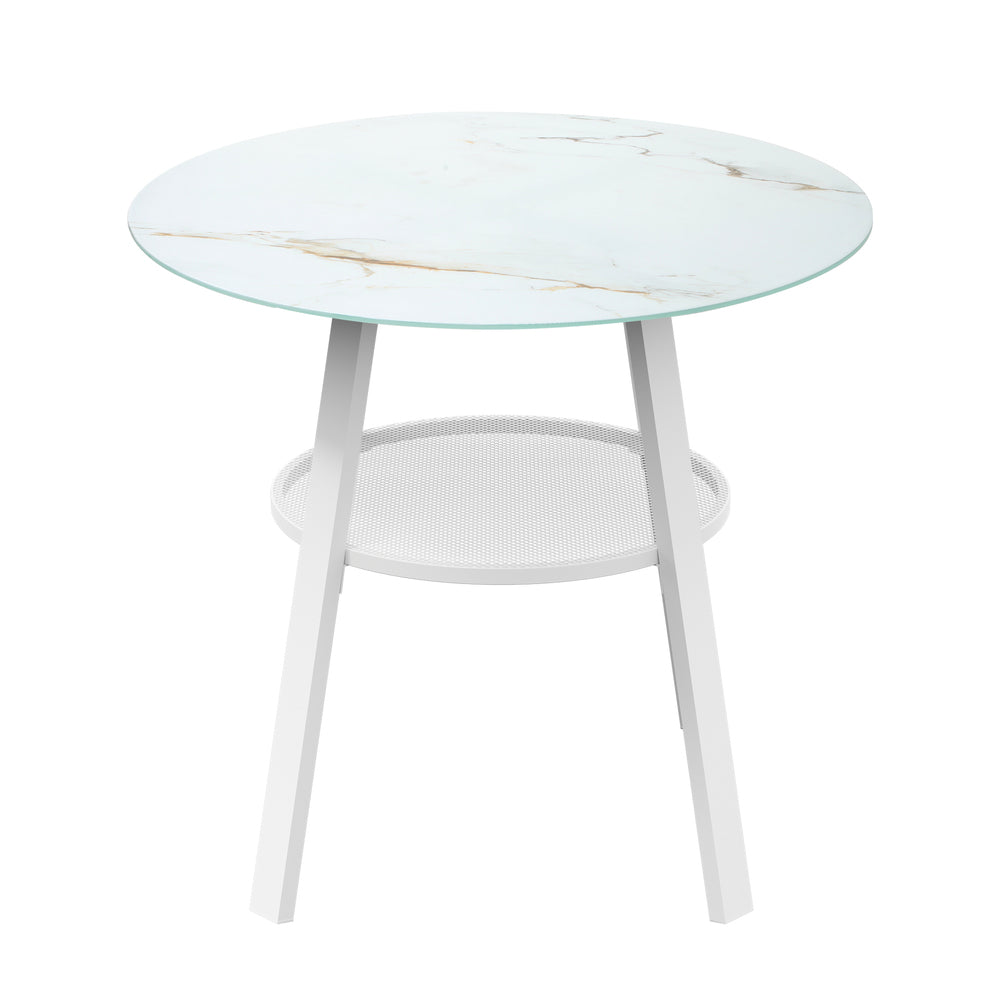 Amos Storage Shelf Dining Table White