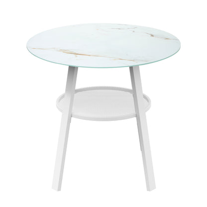 Amos Storage Shelf Dining Table White