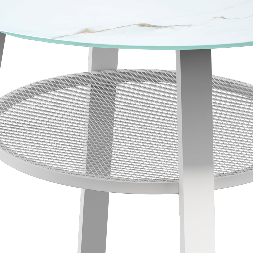Amos Storage Shelf Dining Table White