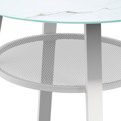 Amos Storage Shelf Dining Table White