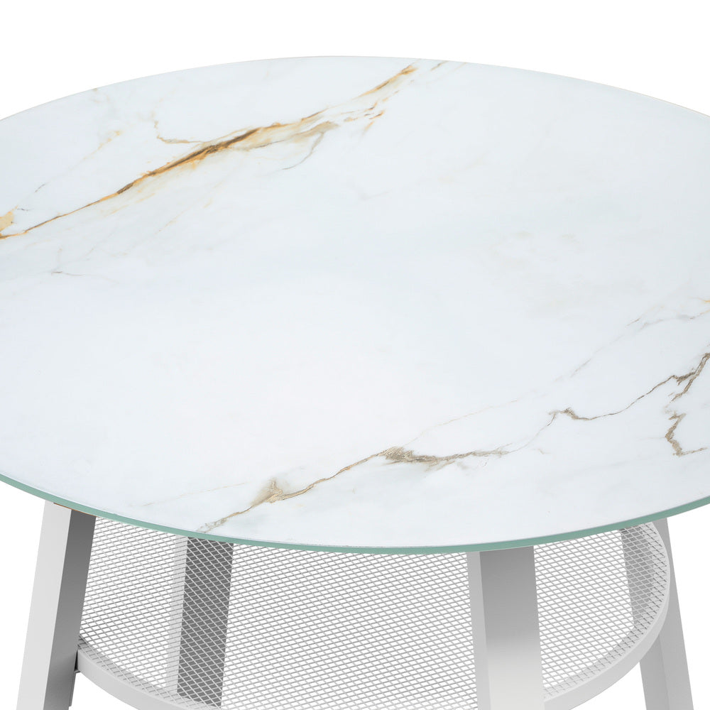 Amos Storage Shelf Dining Table White
