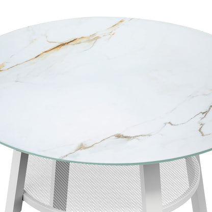 Amos Storage Shelf Dining Table White