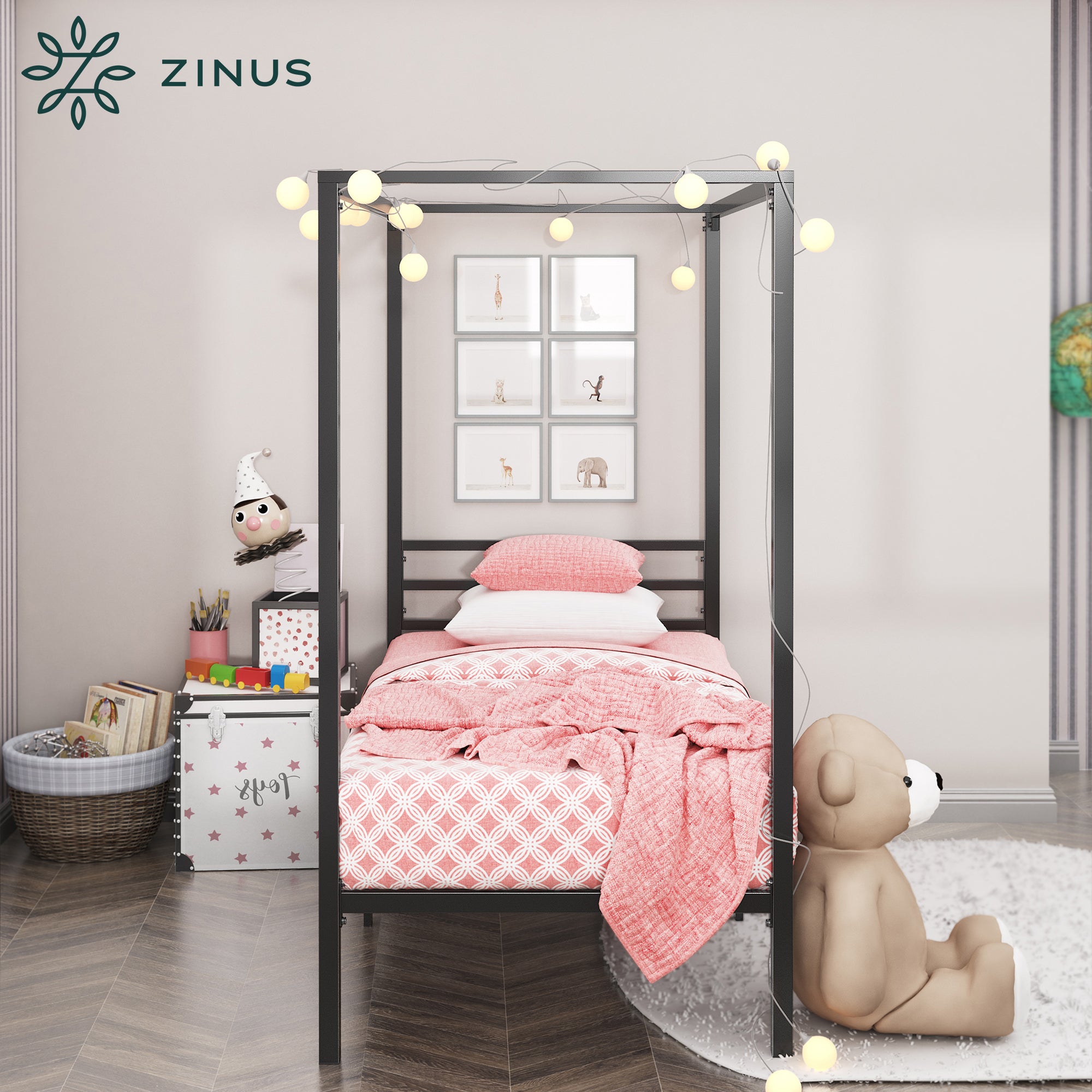 Scarlett Canopy Bed Frame Black