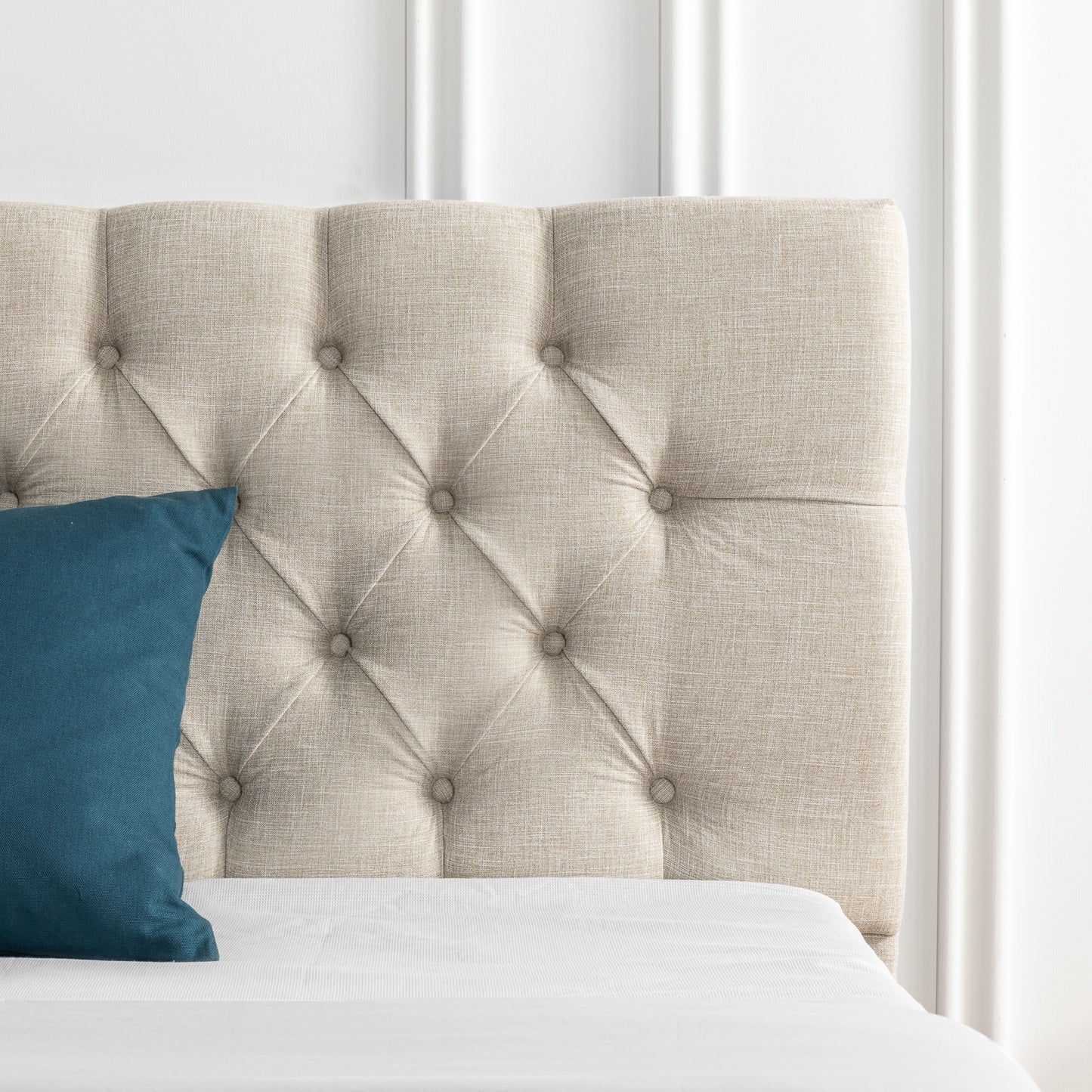 Essentials Tufted Double Bed Frame with USB