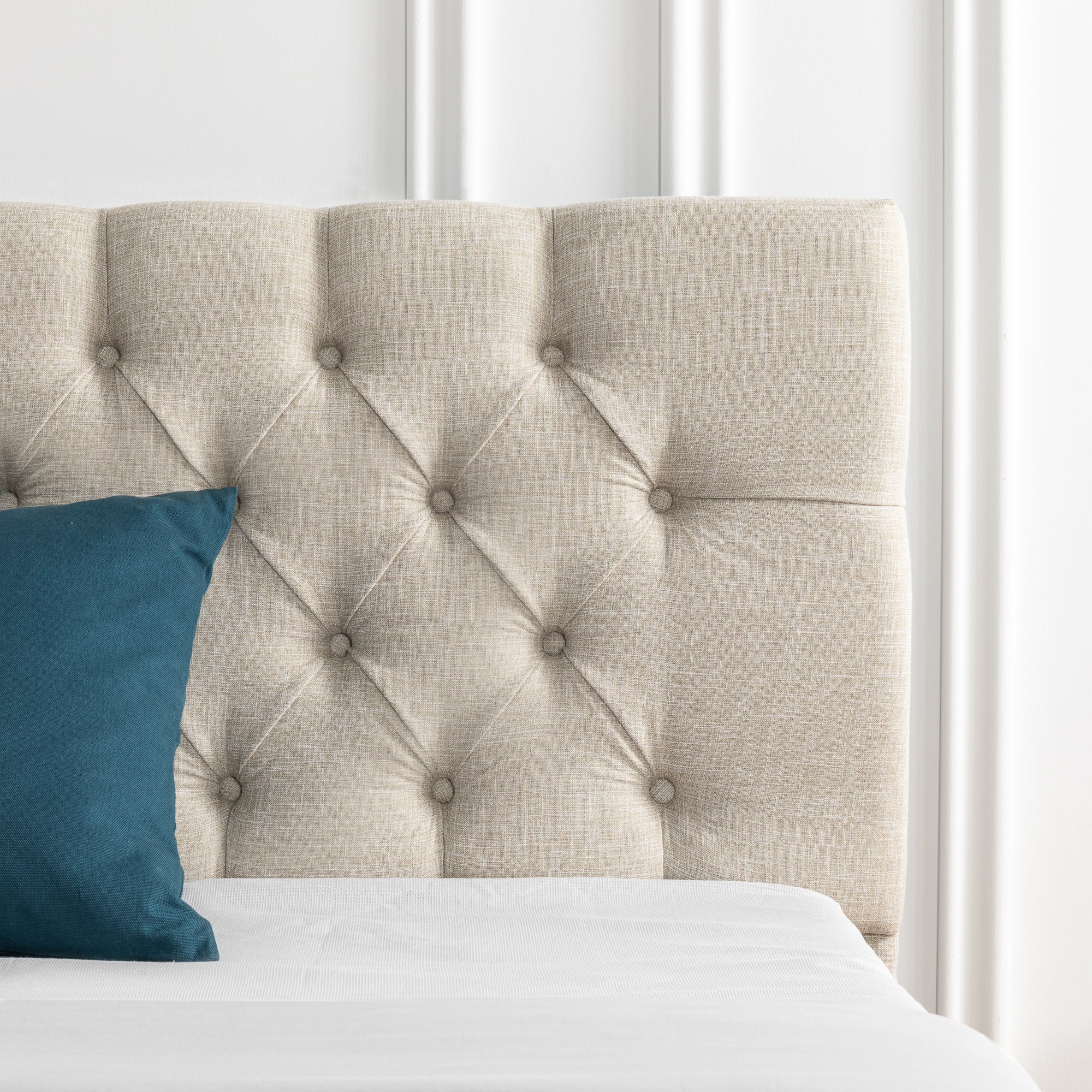 Essentials Tufted Double Bed Frame with USB