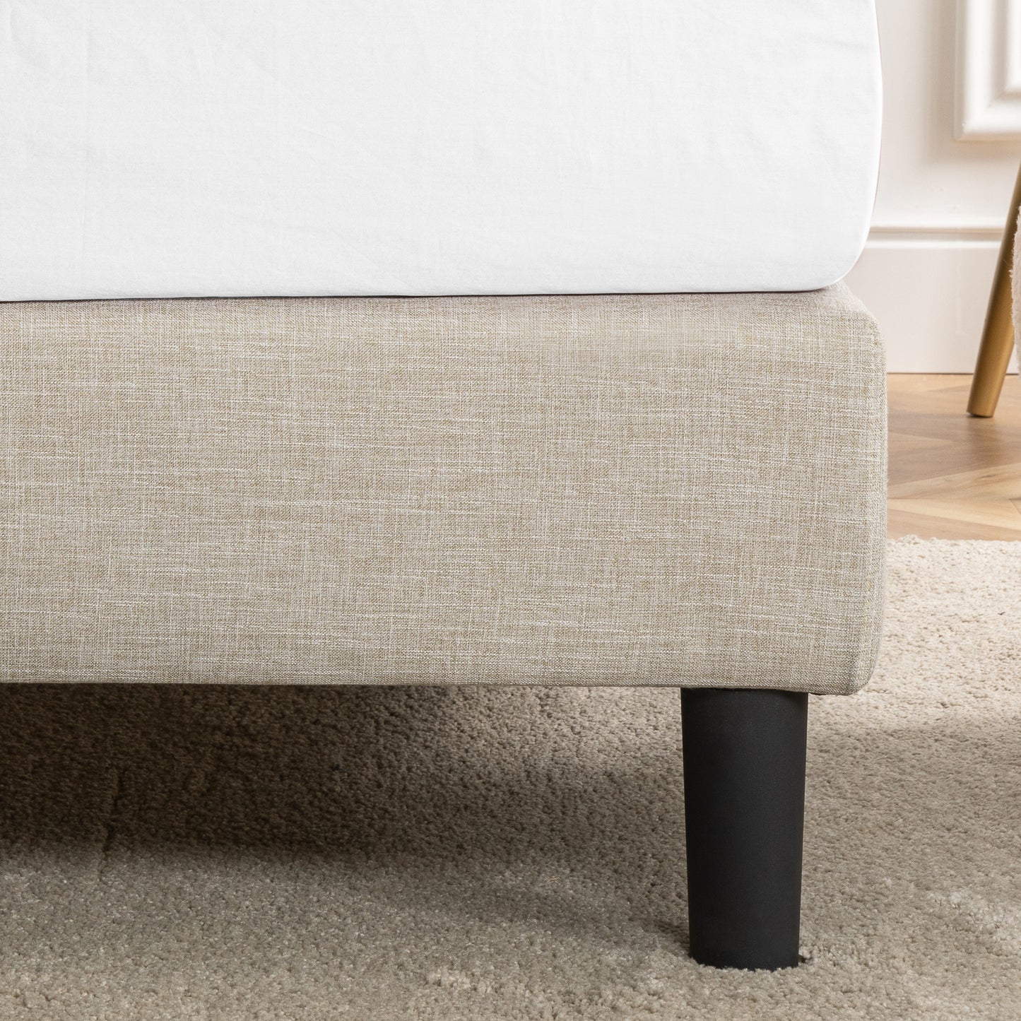 Essentials Tufted Double Bed Frame with USB