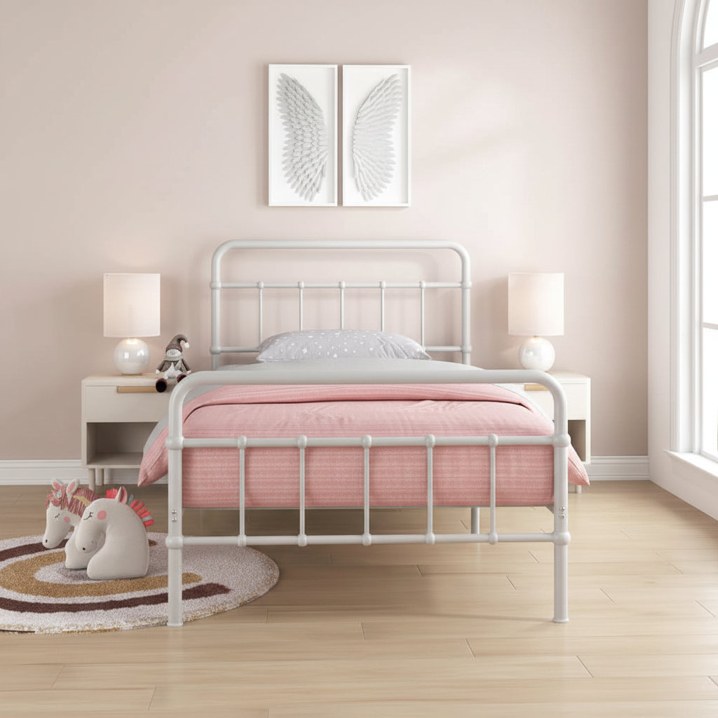 Jamie King Single Bed White