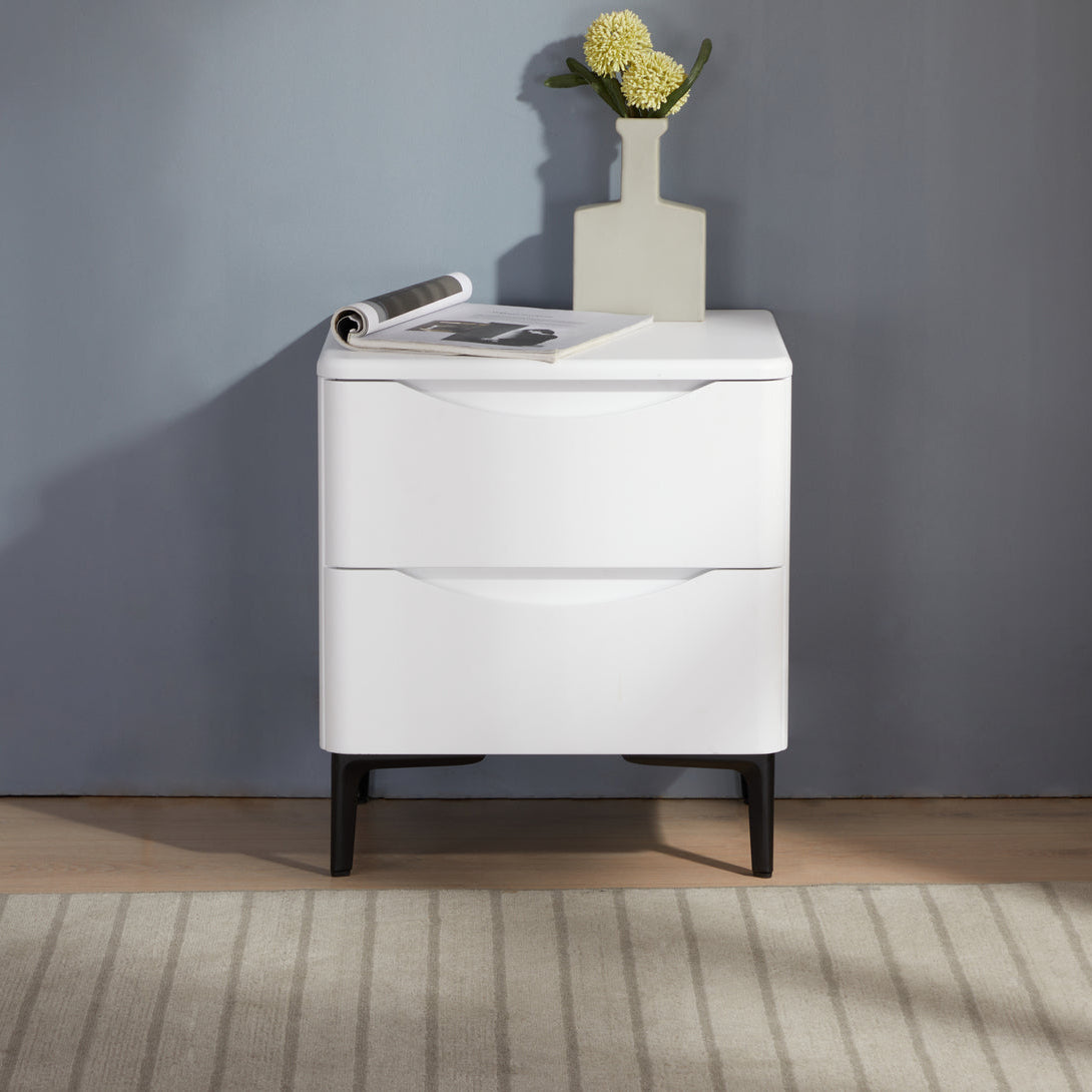 Patras Bedside 2 Drawer White