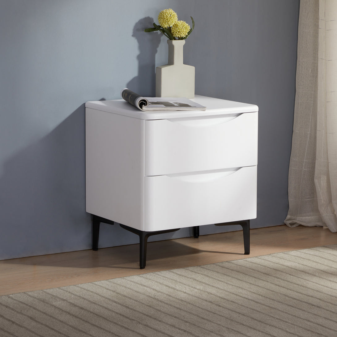 Patras Bedside 2 Drawer White