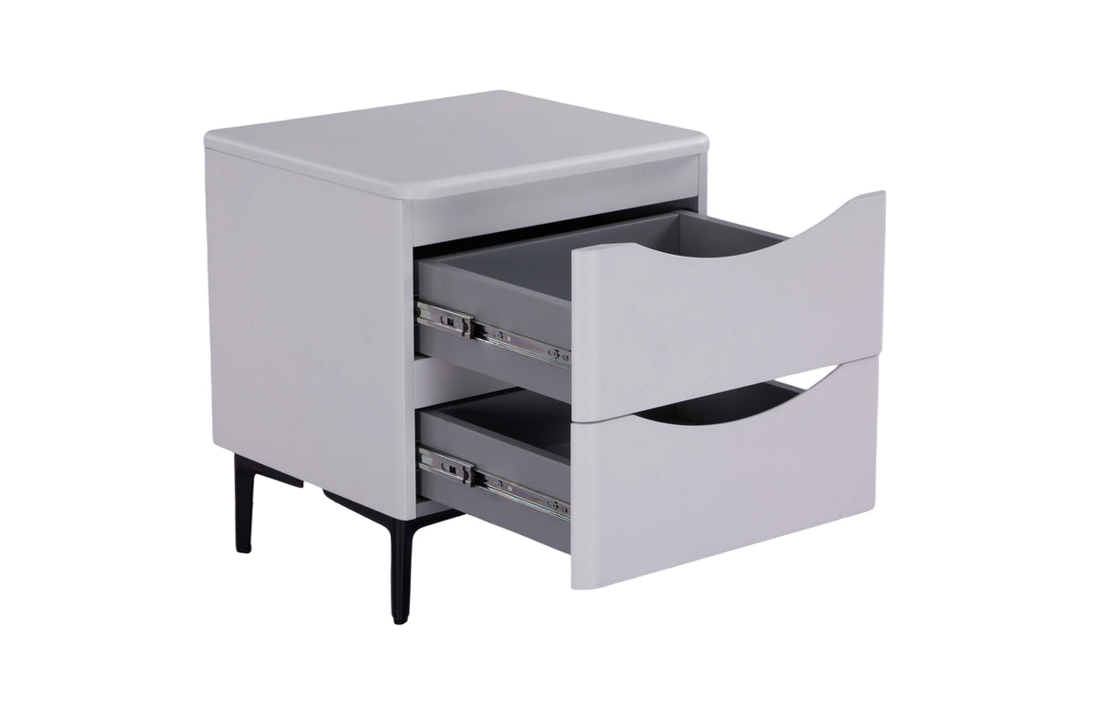 Patras Bedside 2 Drawer White