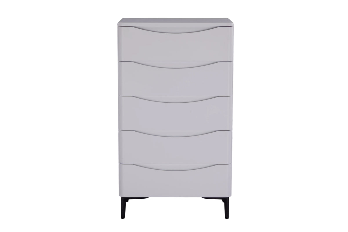 Patras Tallboy 5 Drawer White