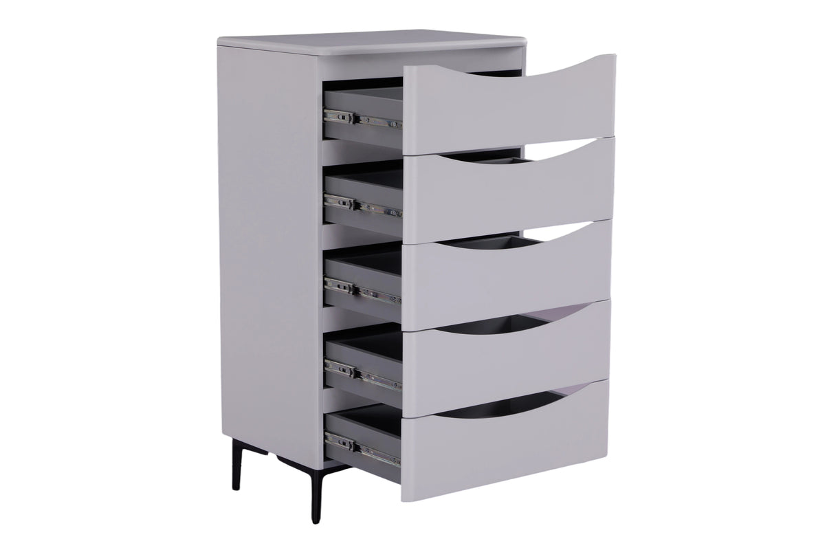 Patras Tallboy 5 Drawer White