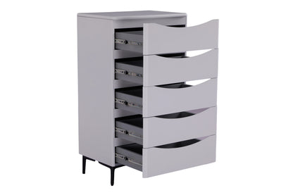 Patras Tallboy 5 Drawer White