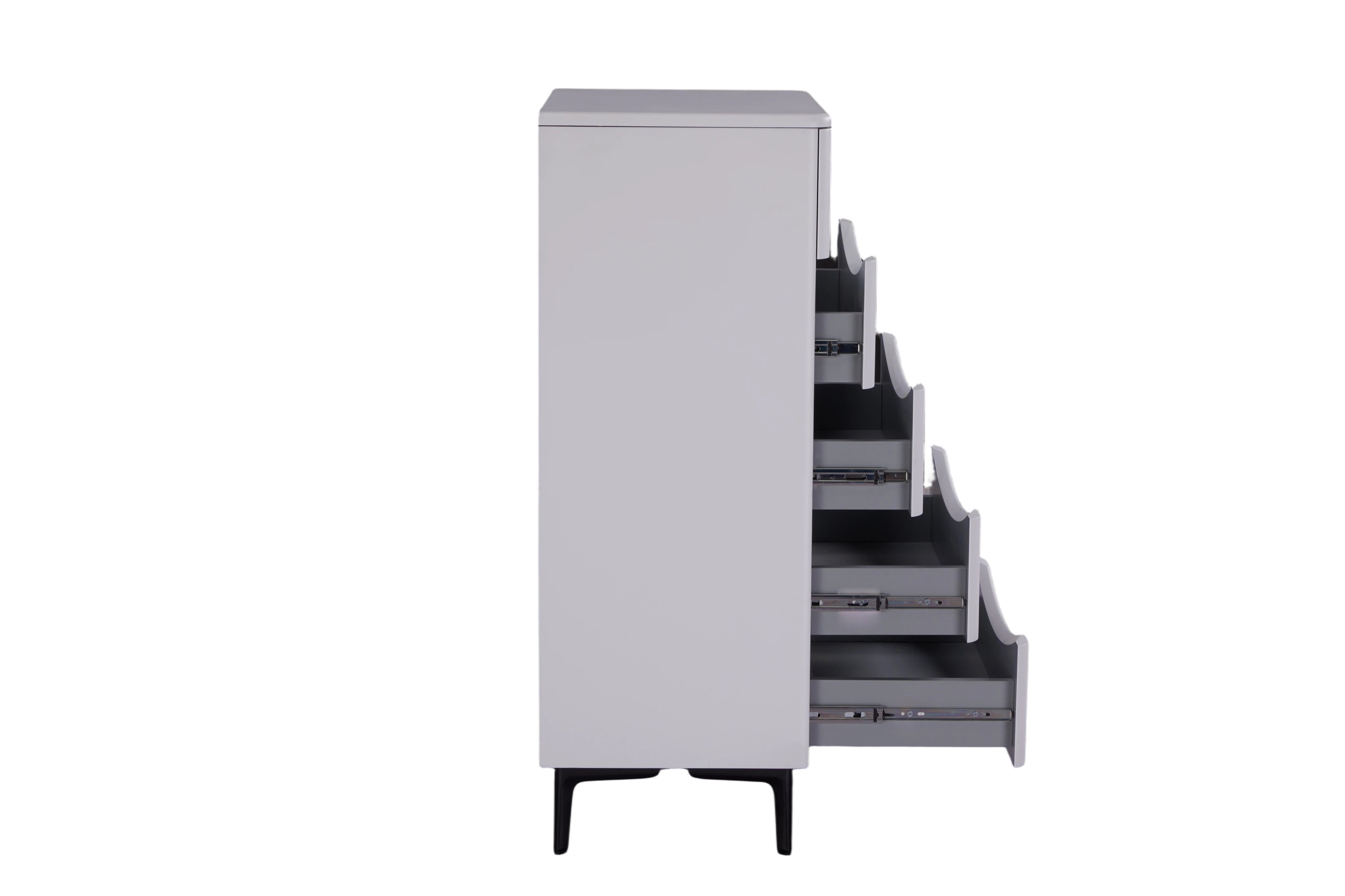 Patras Tallboy 5 Drawer White
