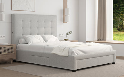 Torquay Storage Queen Bedframe Pewter