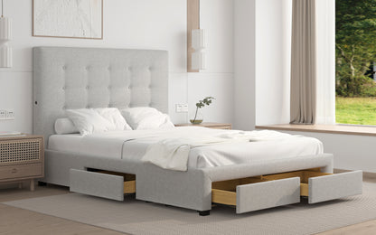 Torquay Storage Queen Bedframe Pewter