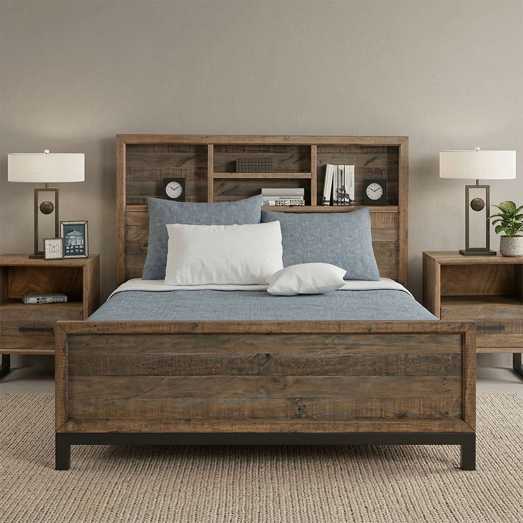 Reklaim Bookcase Queen Bed Frame