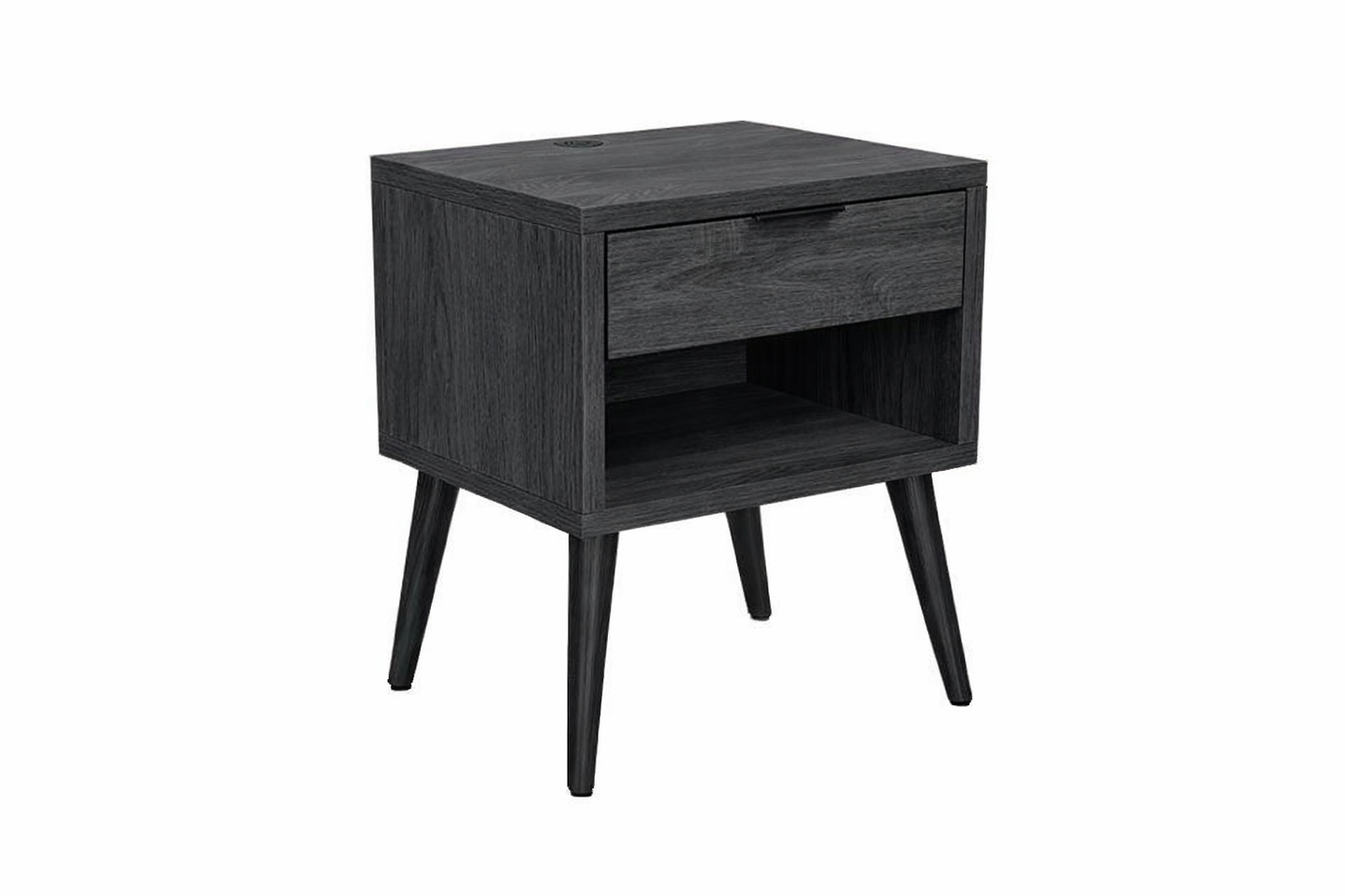 Rio 1 Drawer Bedside Table Charcoal