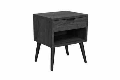 Rio 1 Drawer Bedside Table Charcoal