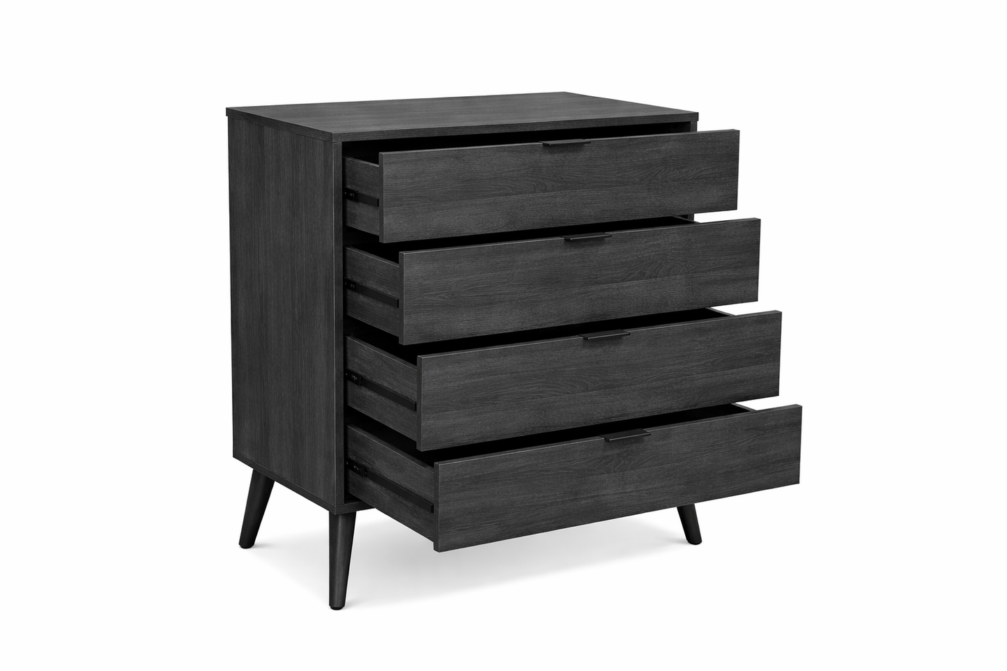 Rio 4 Drawer Tallboy Chest Charcoal