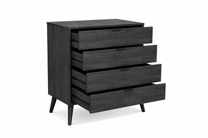 Rio 4 Drawer Tallboy Chest Charcoal