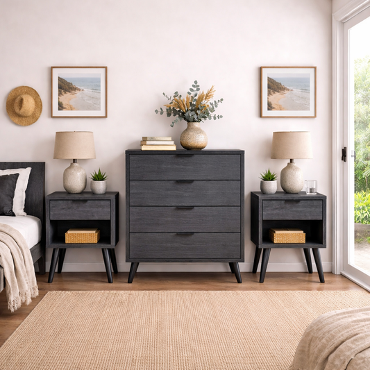 Rio Bedroom Set Charcoal