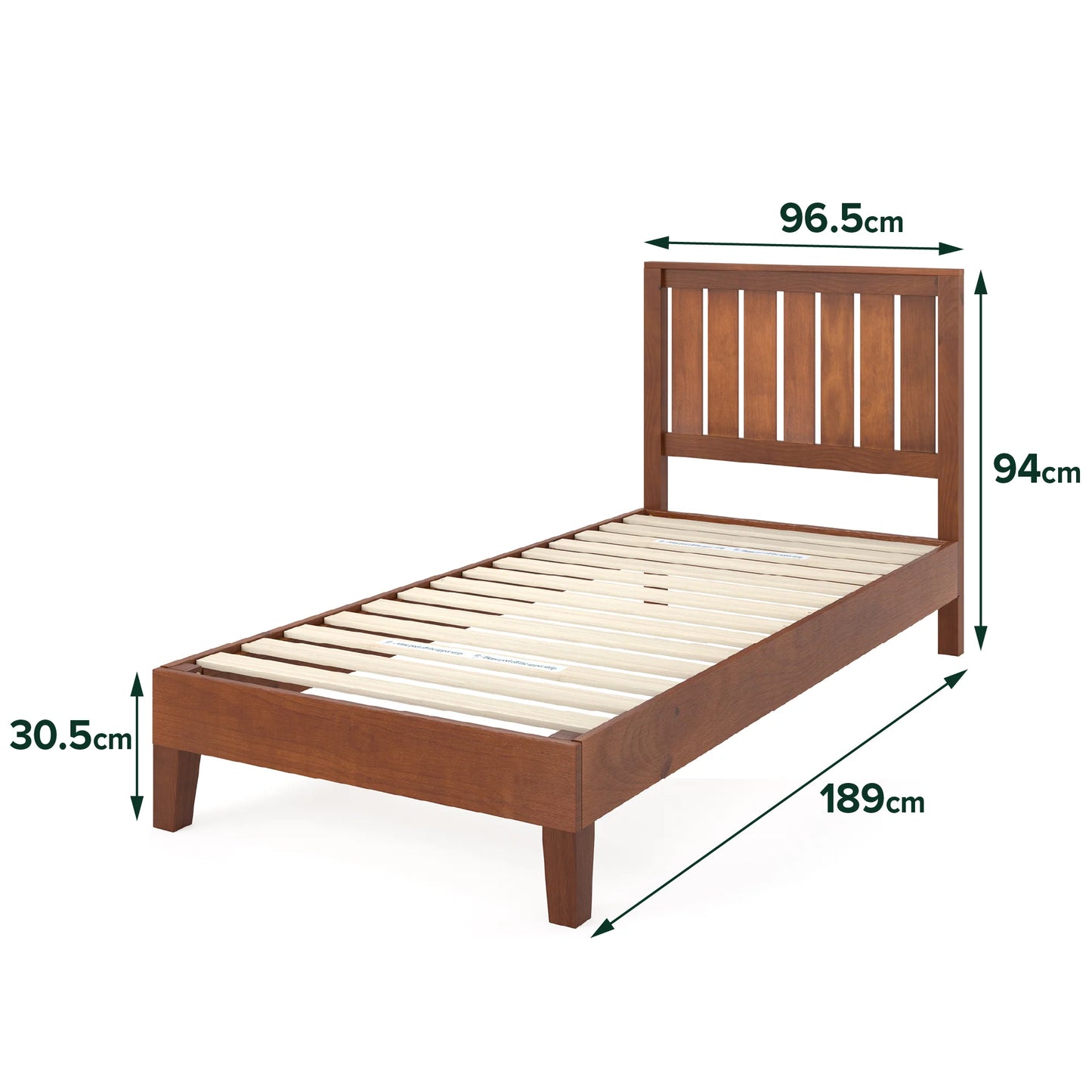 Ritzy Solid Wood Single Bed Frame