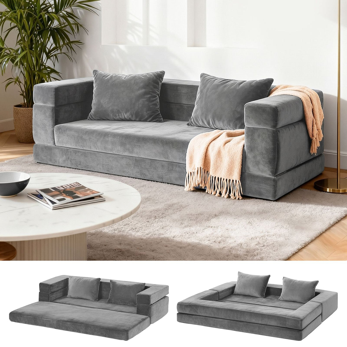 Serrano Double Sofa Bed Grey