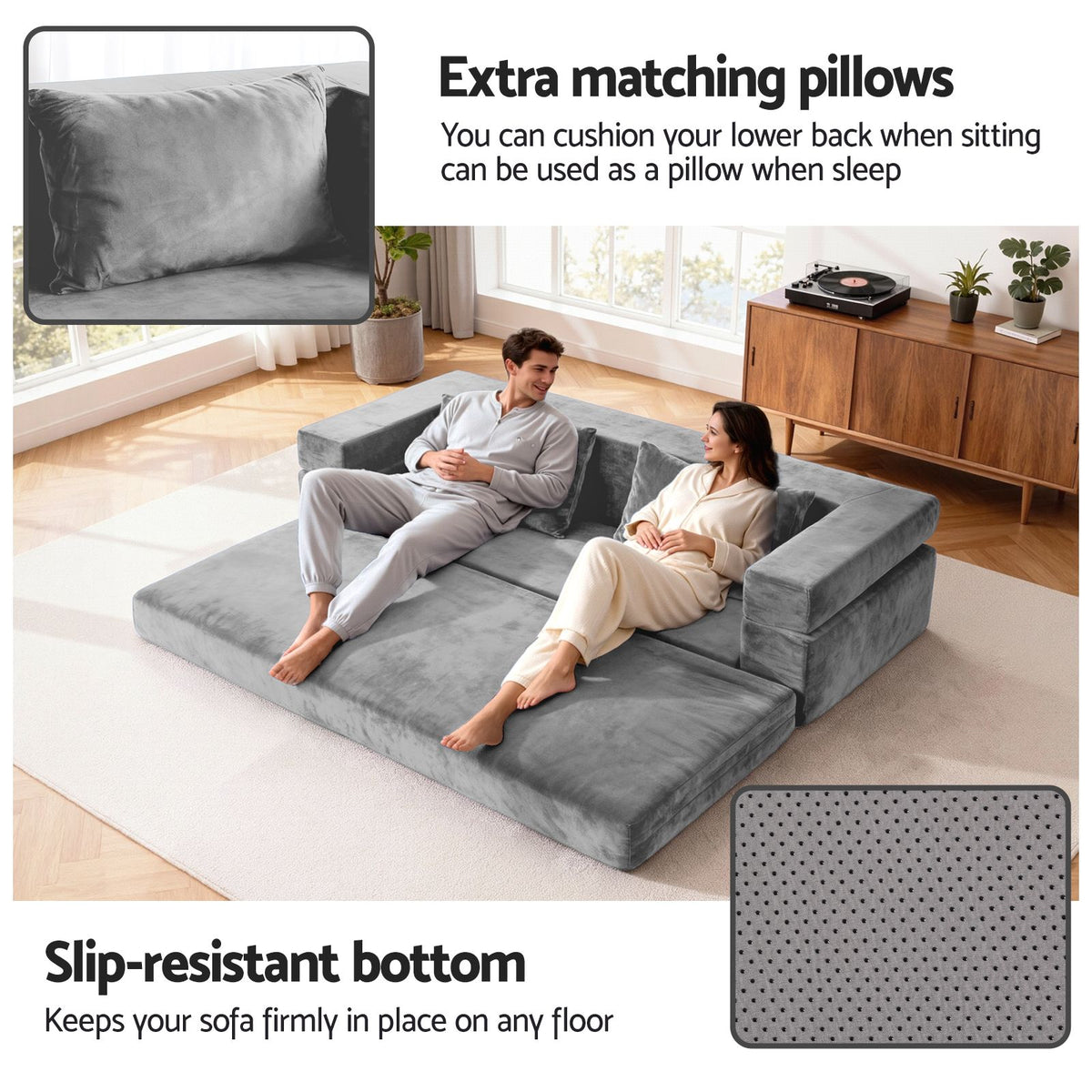 Serrano Double Sofa Bed Grey
