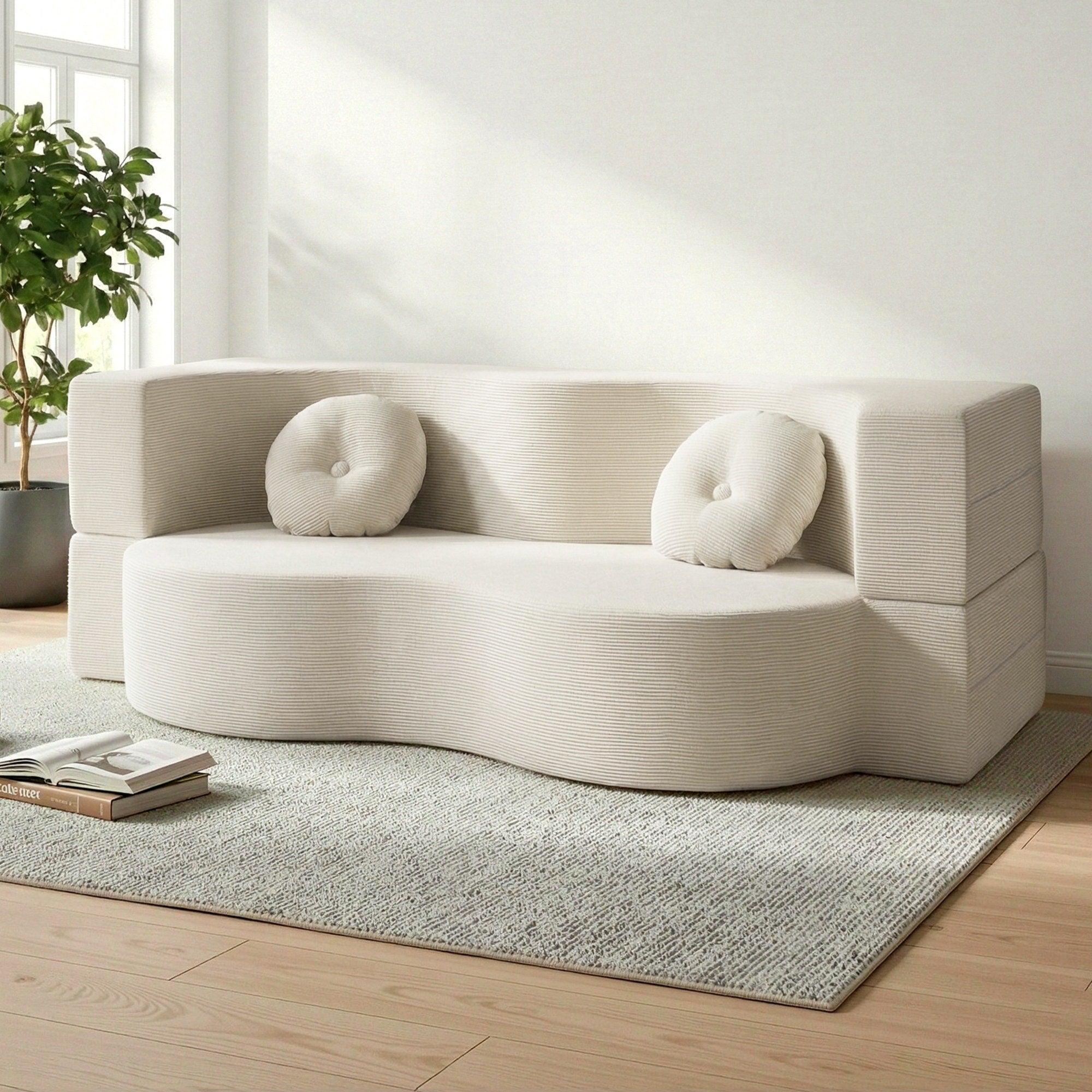 Auren 2-Seater Sofa Bed Beige