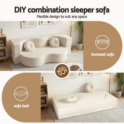 Auren 2-Seater Sofa Bed Beige