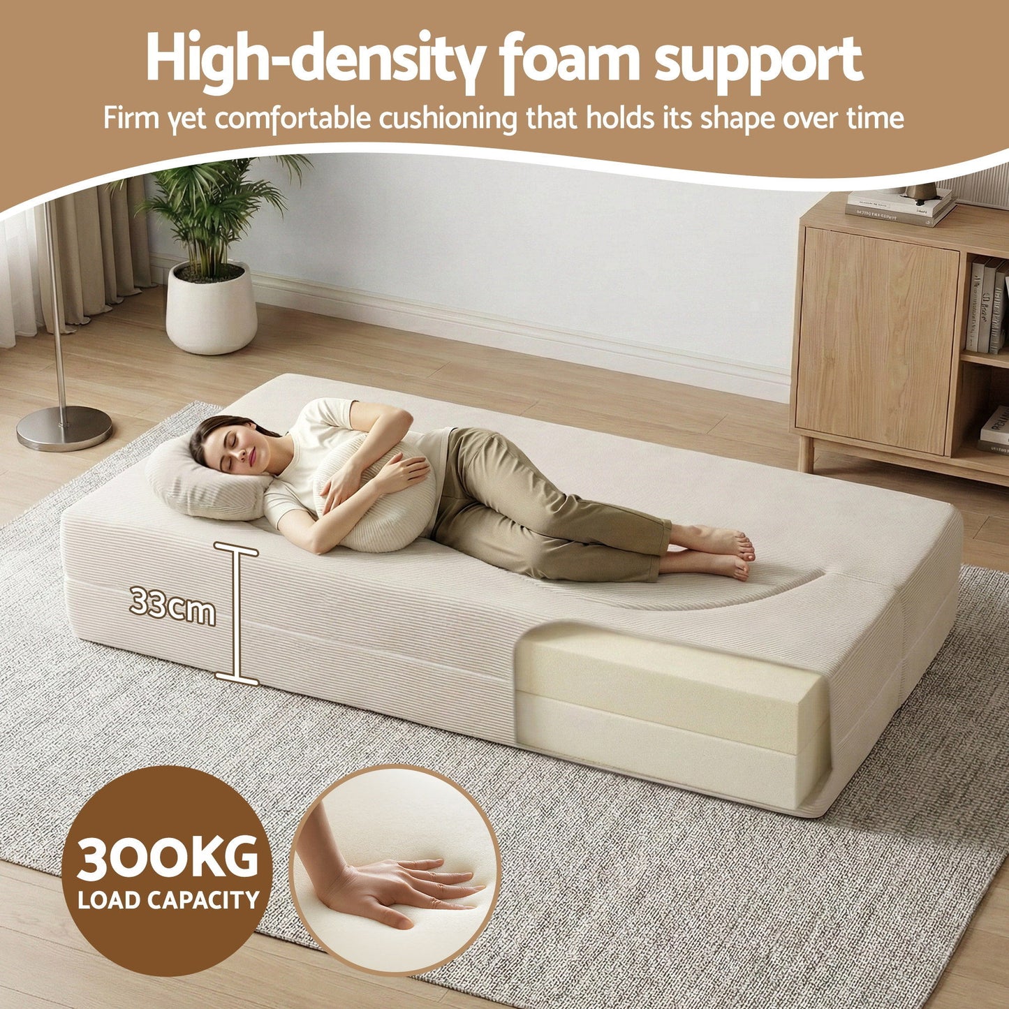 Auren 2-Seater Sofa Bed Beige
