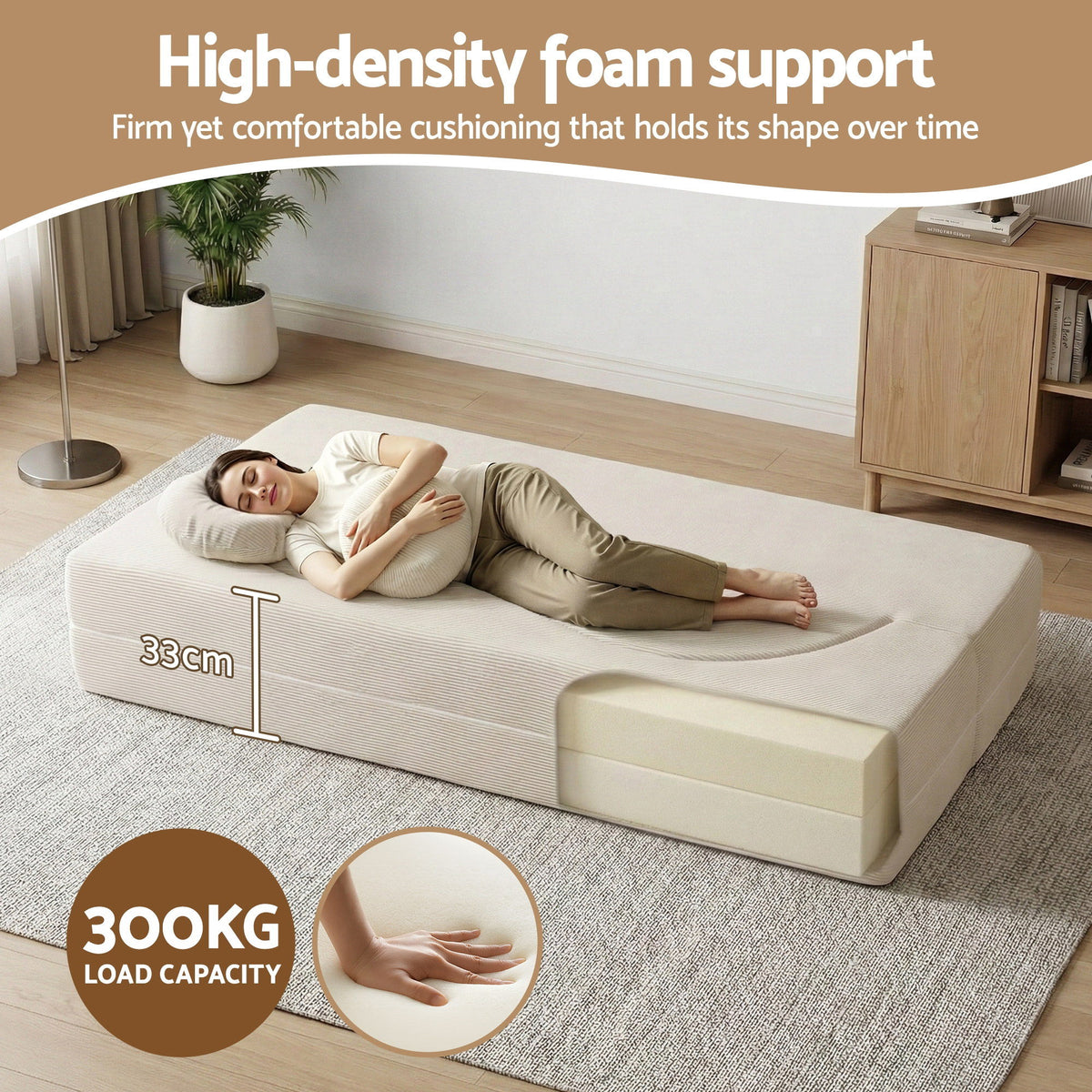 Auren 2-Seater Sofa Bed Beige