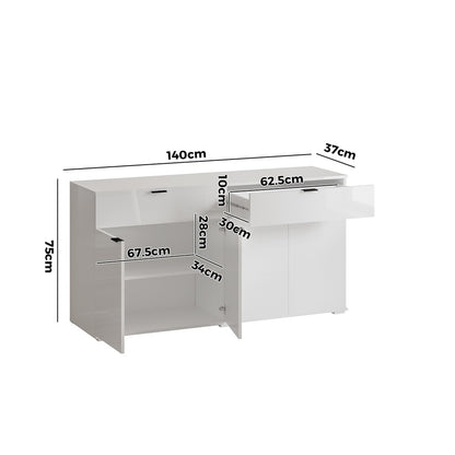 Lumin High Gloss Sideboard White