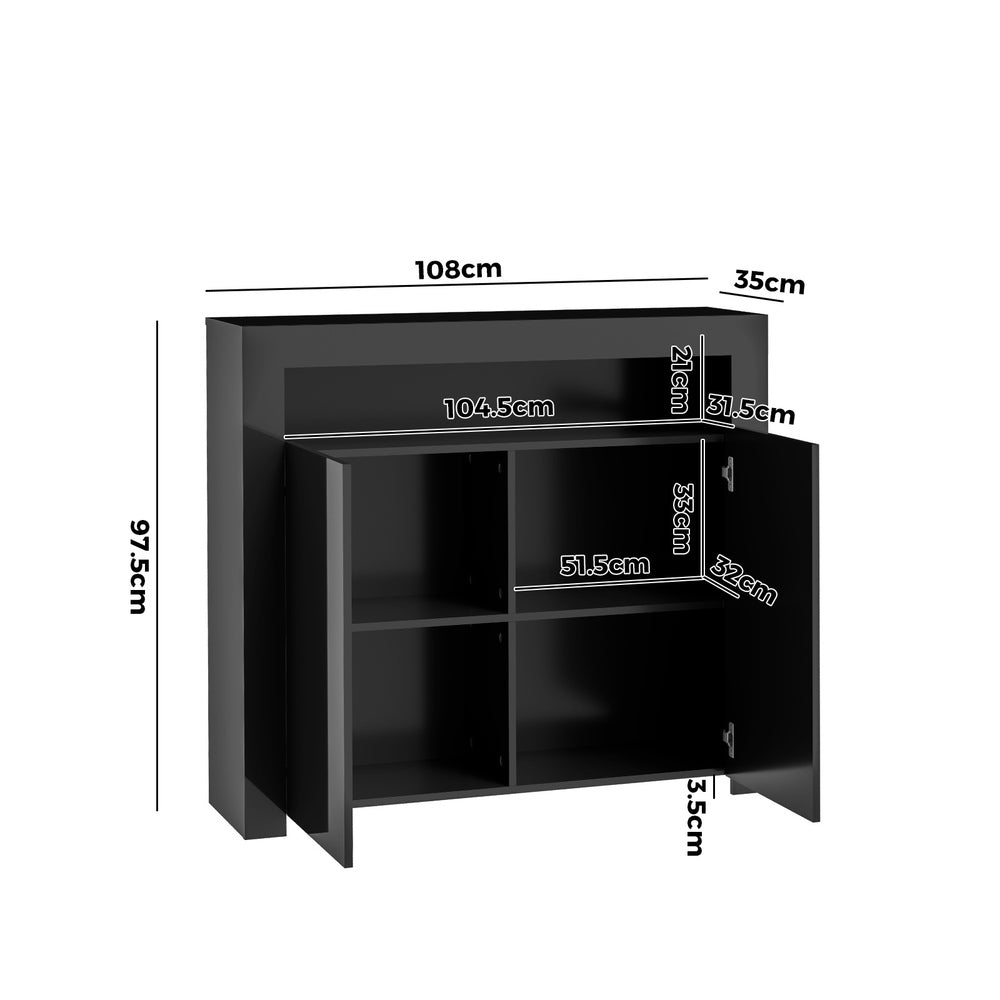 Arslan LED Sideboard Buffet Black