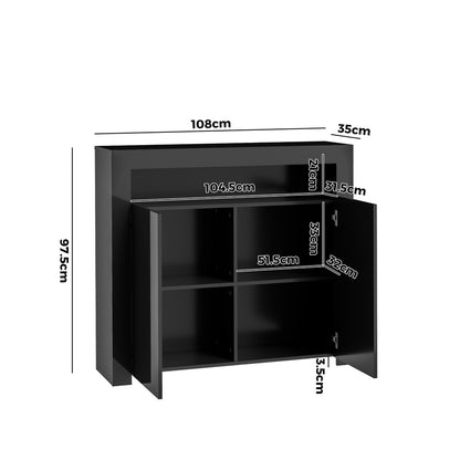 Arslan LED Sideboard Buffet Black
