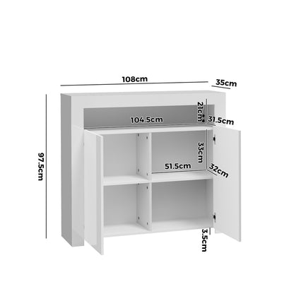 Arslan LED Sideboard Buffet White