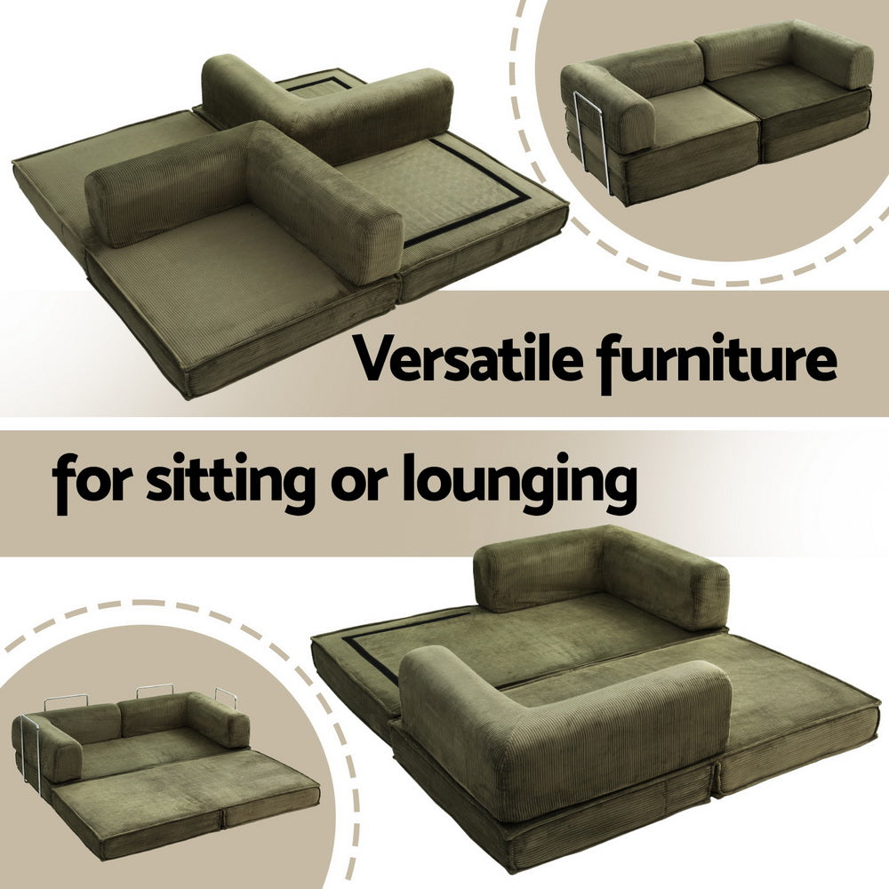 Calder 2-Seater Sofa Bed Green
