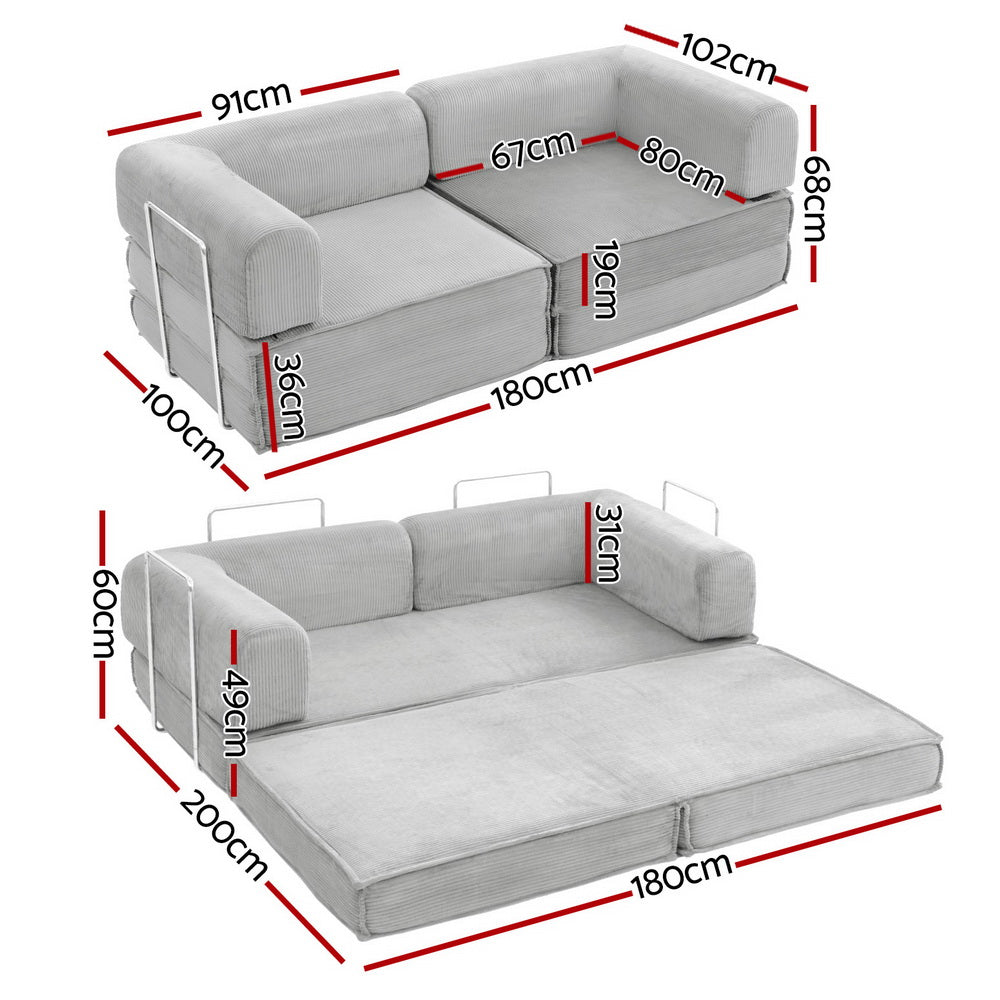 Calder 2-Seater Sofa Bed Grey