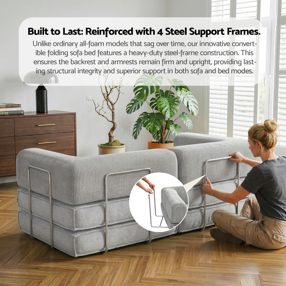 Calder 2-Seater Sofa Bed Grey