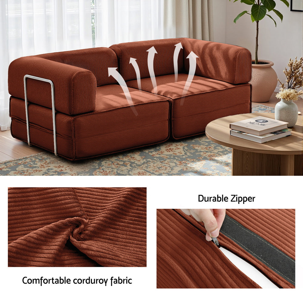 Calder 2-Seater Sofa Bed Brown