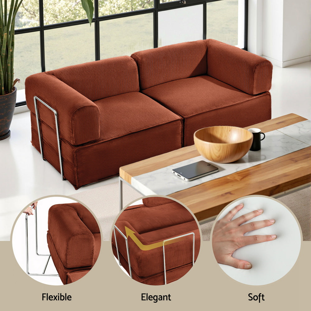 Calder 2-Seater Sofa Bed Brown