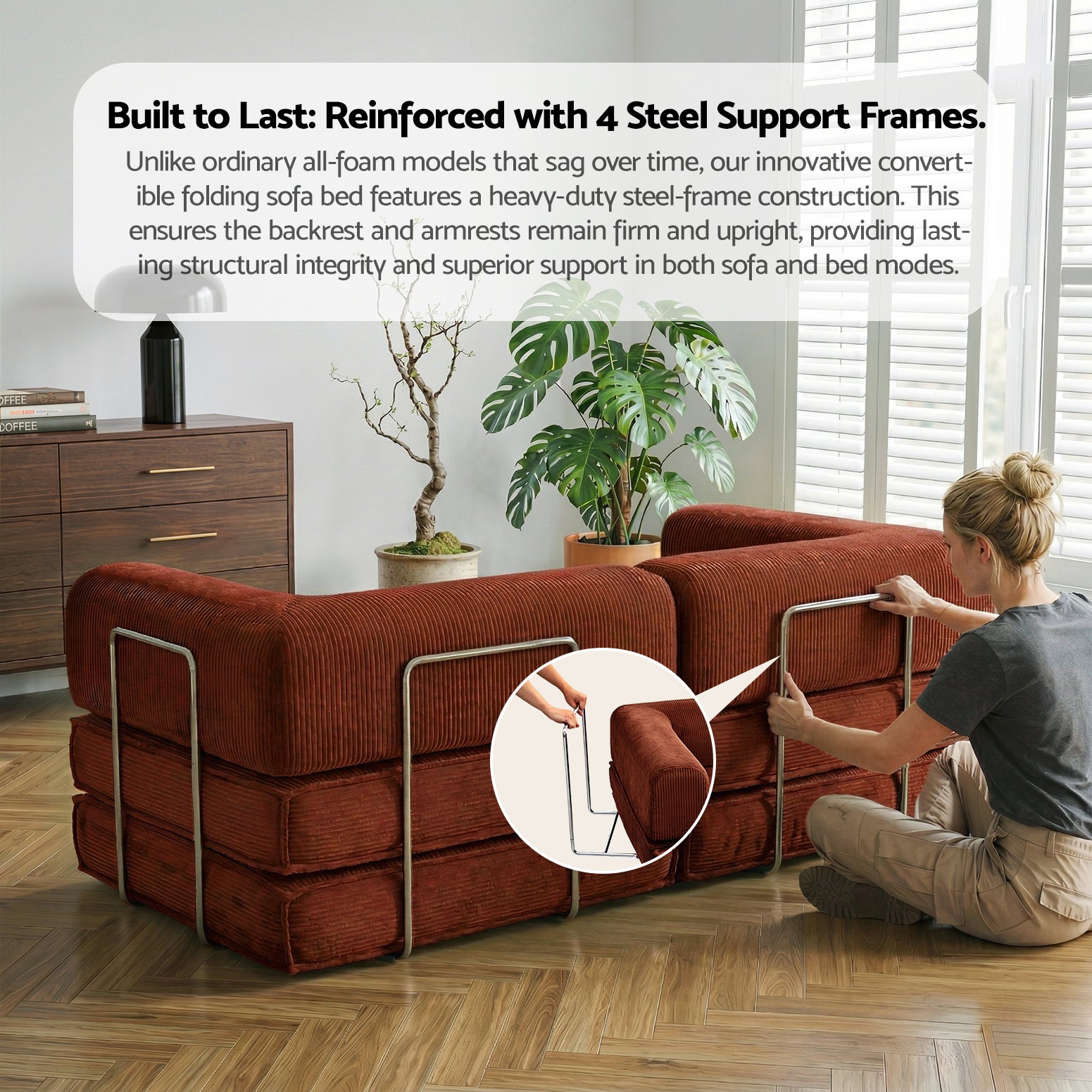 Calder 2-Seater Sofa Bed Brown