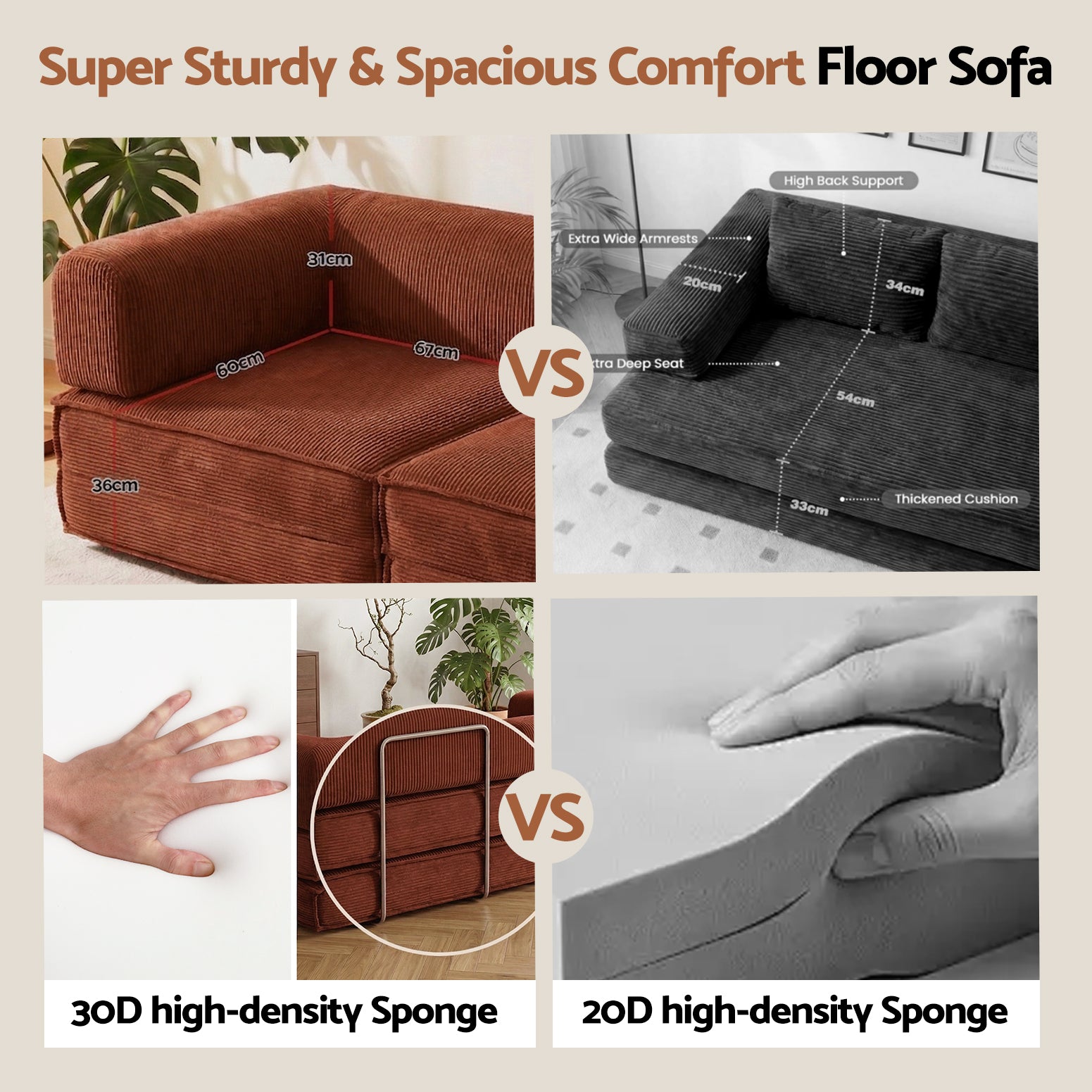 Calder 2-Seater Sofa Bed Brown