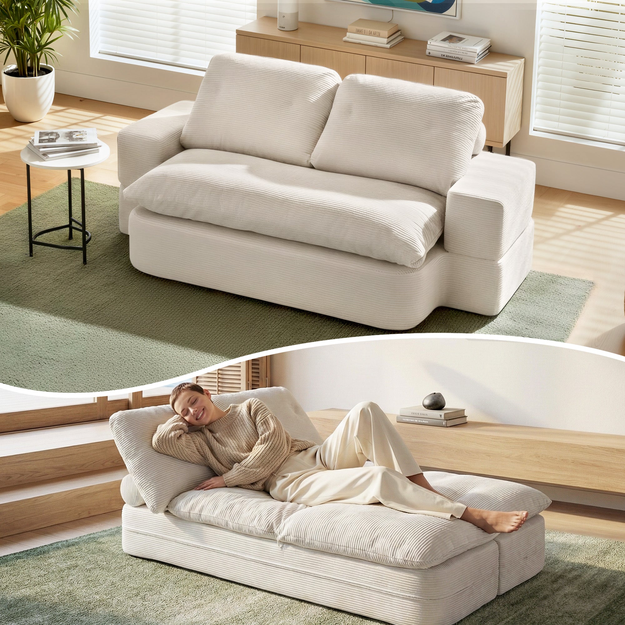 Cove 2-Seater Sofa Bed Beige