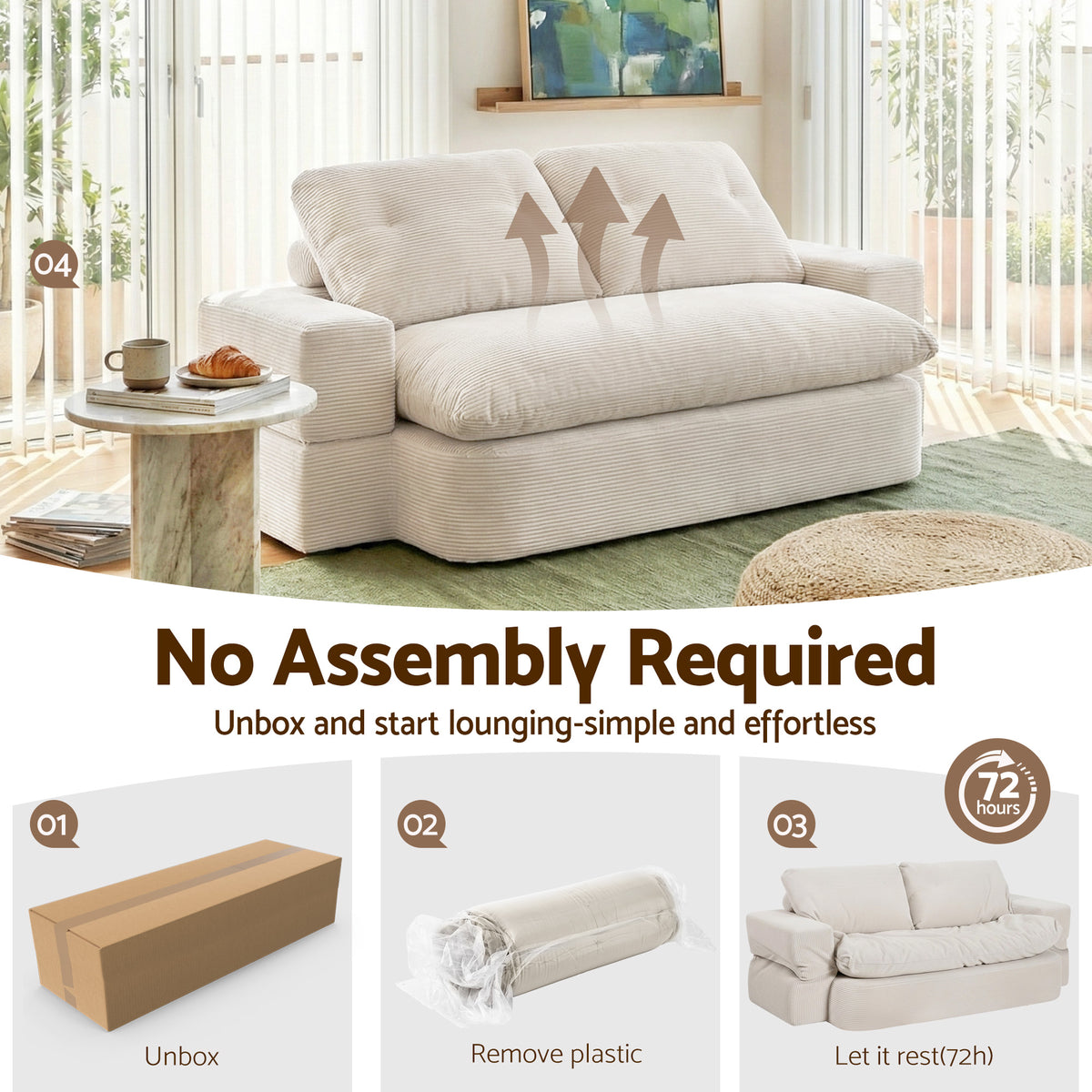 Cove 2-Seater Sofa Bed Beige