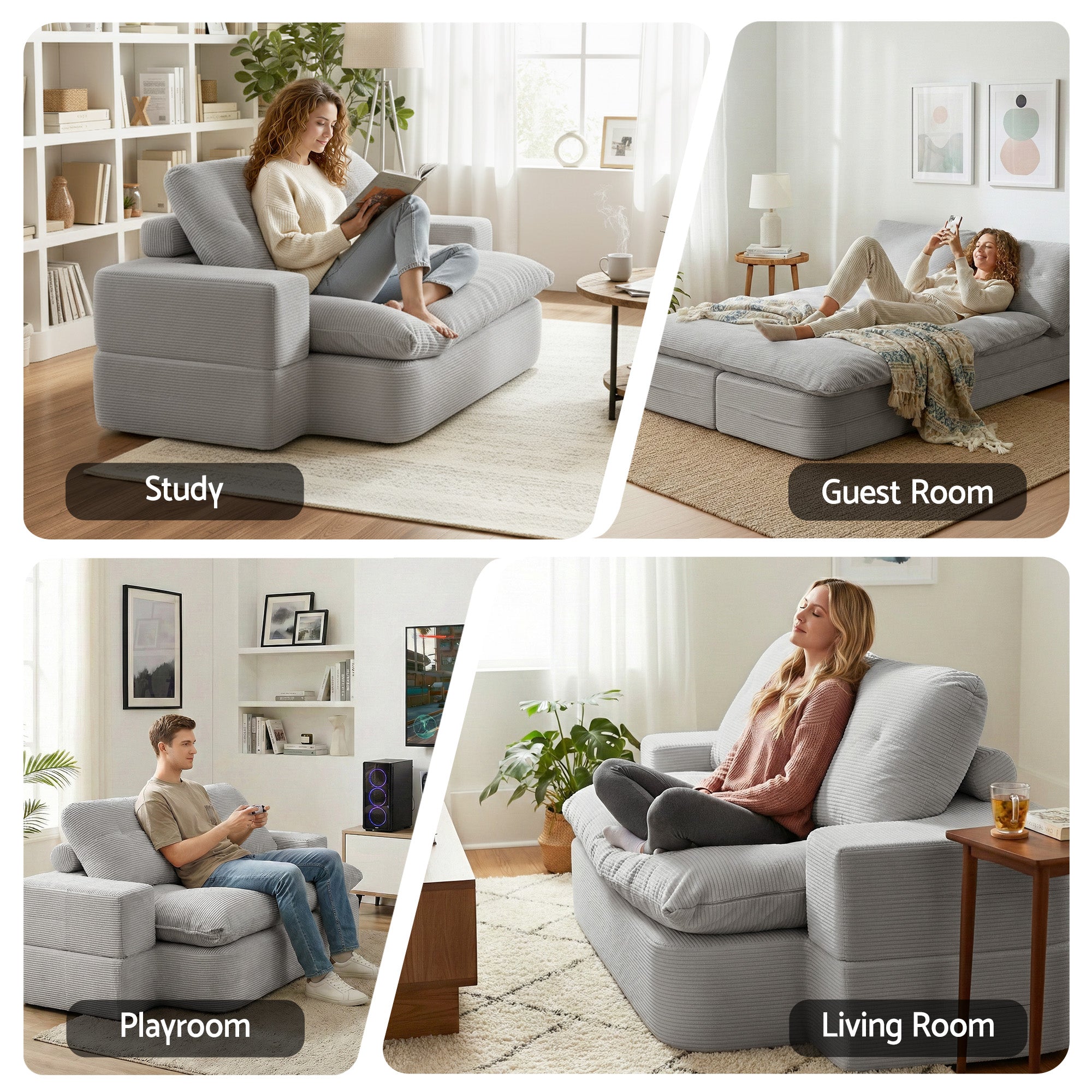 Cove 2-Seater Sofa Bed Grey