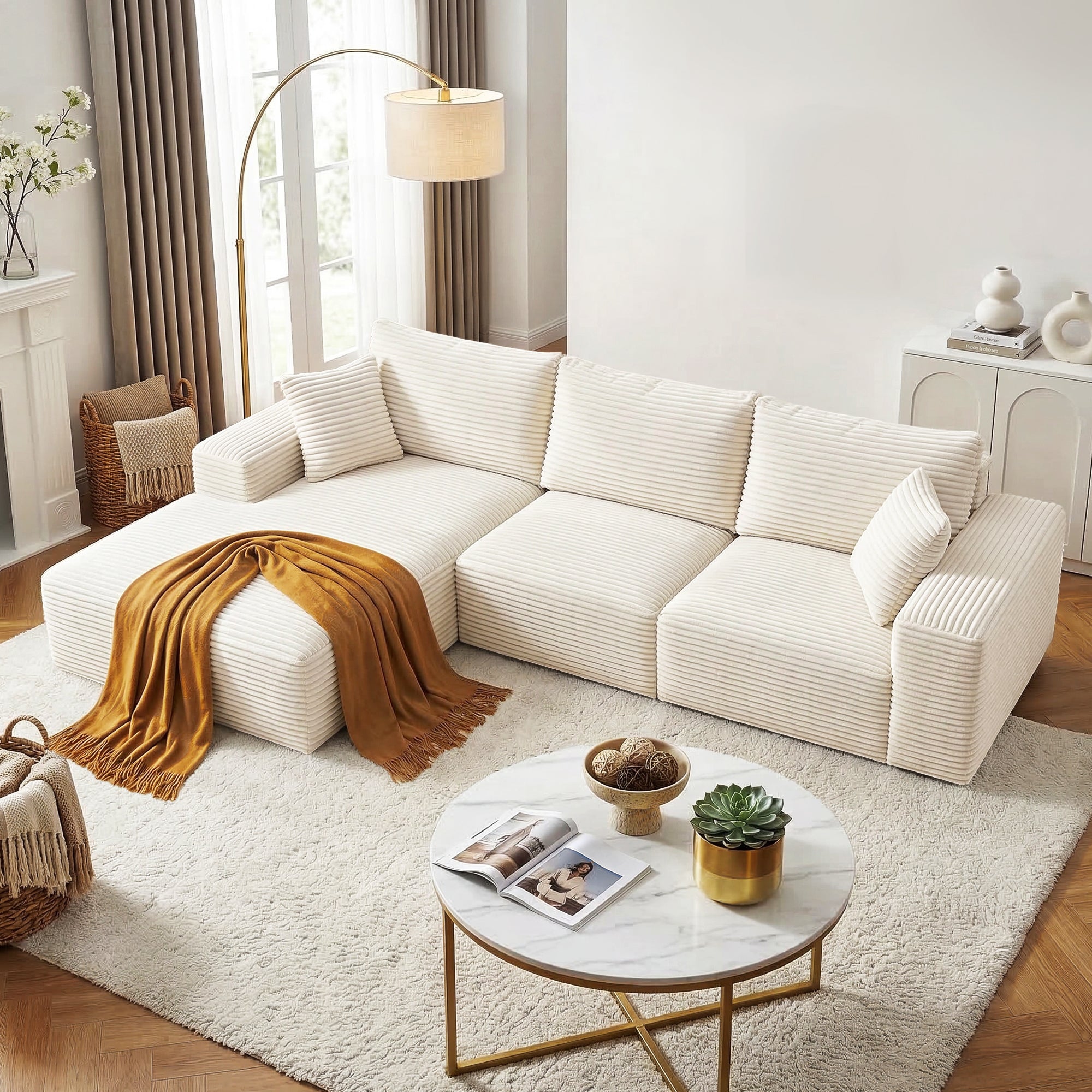 Bellario 3-seater Sofa Bed White