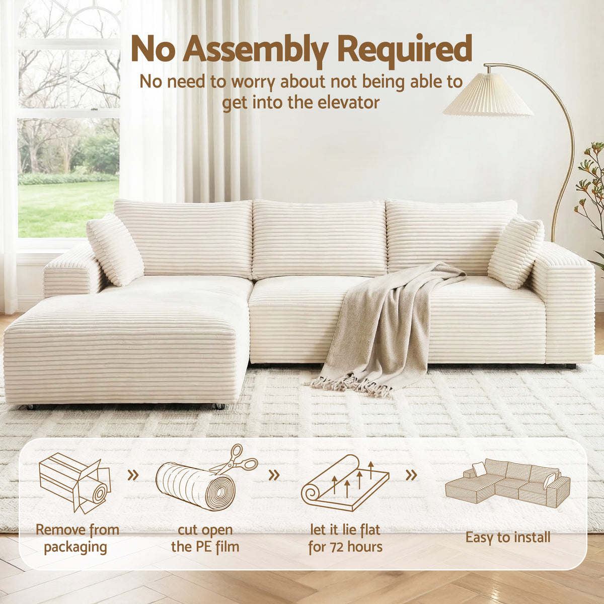 Bellario 3-seater Sofa Bed White