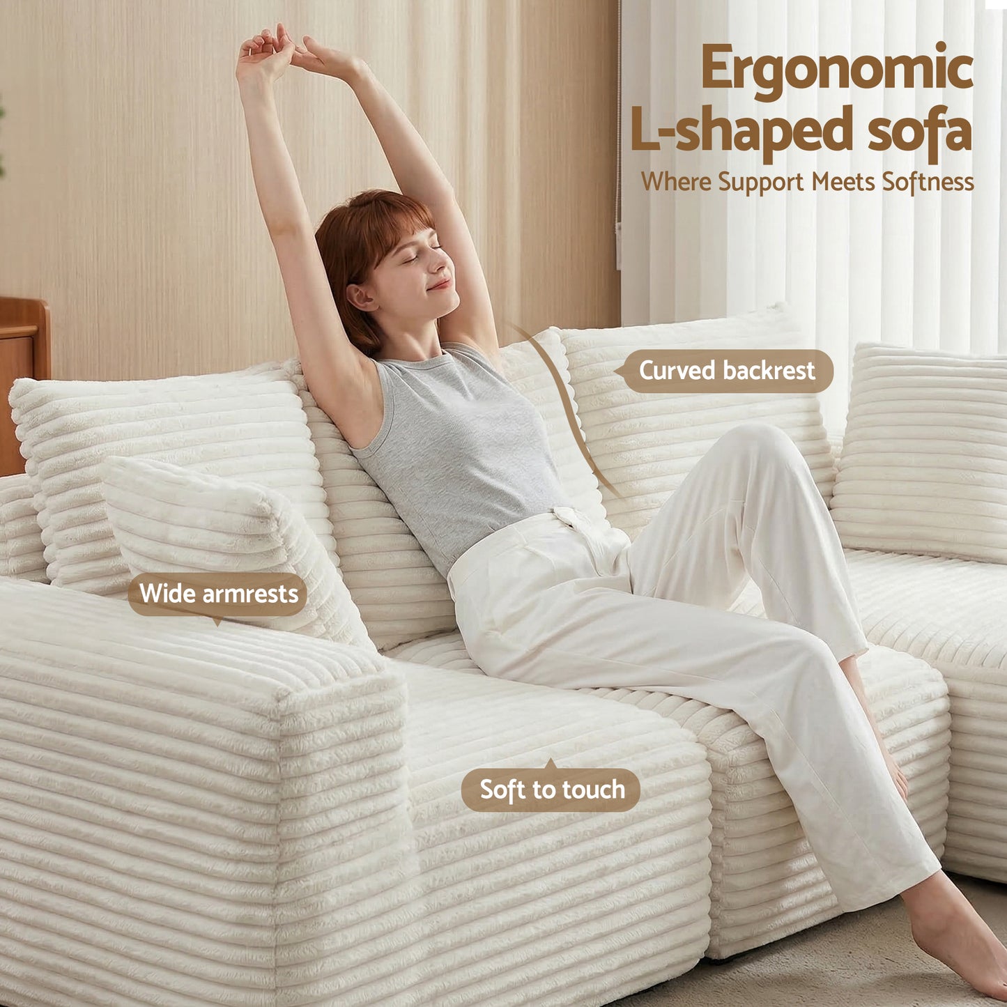 Bellario 3-seater Sofa Bed White